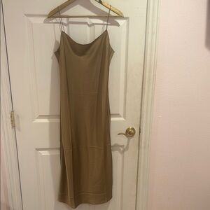 Elegant Tan Slip Dress